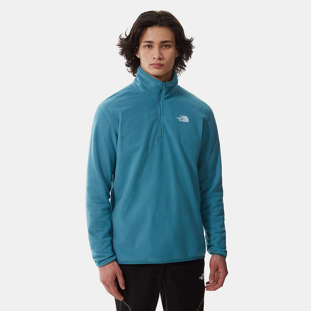 The North Face 100 Glacier Quarter-Zip Ανδρικα Fleece - Μπλε (ZQBW90246)